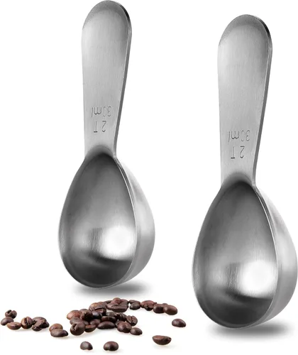 Vista 9 de Cuchara medidora de café de acero inoxidable 18/8: U-Taste 1 cucharada de metal, cuchara medidora de mango corto para café molido, granos, espresso