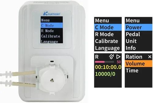 Vista 4 de Kamoer Bomba peristáltica inteligente M1-DC 12V motor DC variable bajo flujo programable dosificación líquida dosificadora bomba con control