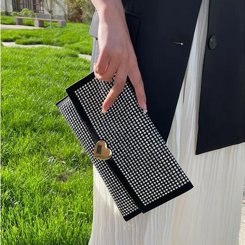 Vista 5 de WEIYON BABOMAREON - Bolso de mano rectangular para mujer, bolso de noche brillante