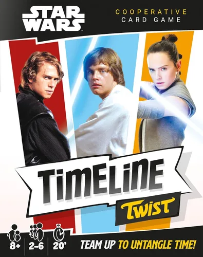 Vista 2 de Timeline Twist Star Wars Edition - ¡Organiza escenas icónicas de películas! Juego de trivia cooperativo, divertido juego familiar para niños