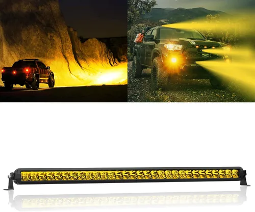 Vista 22 de Barra de luz LED de 12 pulgadas EK ENNOKING de doble fila, foco marino blanco, alta luminosidad, 100 W, luz LED de haz puntual y de inundación, luz