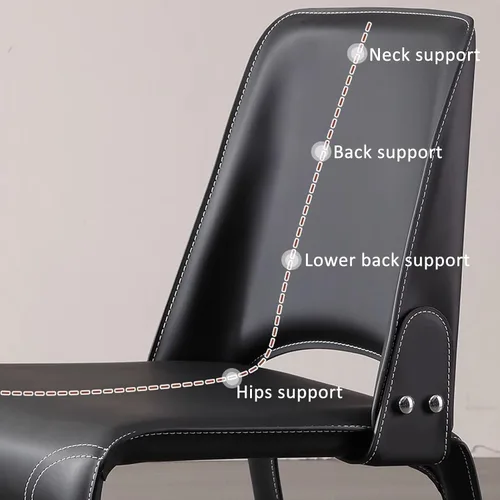 Vista 4 de JKGHK Leather Dining Chairs, Armless Room Chairs, Upholstered Kitchen Chair with Backrest, Side Chair with Metal Legs, for Bedroom, Cafe Brown