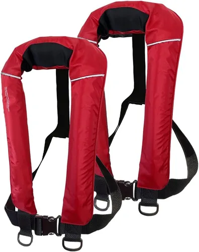 Vista 3 de 2 unids/pack USCG tipo V aprobado chaleco salvavidas inflable automático con cartucho de 1.16 oz para adultos