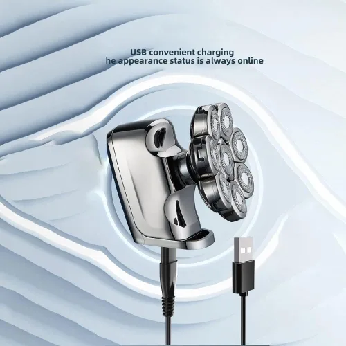 Vista 4 de Afeitadoras de cabeza para hombres calvos, 6 en 1, máquina de afeitar eléctrica 8D para hombres, máquina de afeitar para hombres, máquina de afeitar