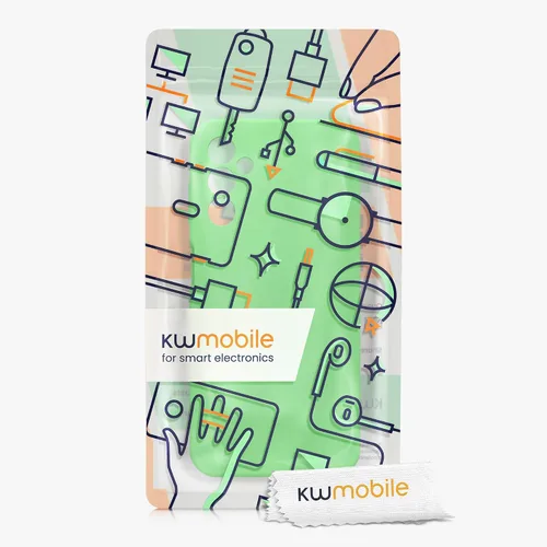 Vista 7 de kwmobile Funda Compatible con Samsung Galaxy A14 5G - Funda de teléfono de TPU y silicona con acabado suave - Verde Lima