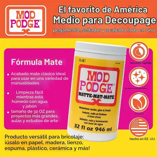 Vista 2 de Mod Podge – Sellador de Waterbase, pegamento y acabado (32-Ounce), cs11303 acabado mate