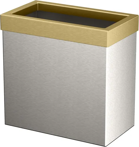 Vista 15 de Gatco Cubo de basura rectangular moderno, latón cepillado, cubo de basura de acero inoxidable con tapa extraíble, a prueba de fugas, capacidad de 3