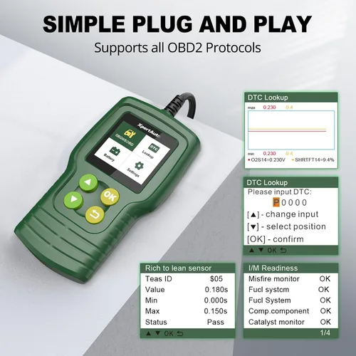Vista 4 de Escáner OBD2 C302 Lector de Códigos para Verificación del Motor del Automóvil, Herramienta de Diagnóstico Automotriz CAN, Lee y Borra Códigos
