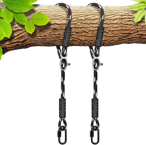 Vista 11 de SELEWARE Kit Colgante de Correas y Cuerdas para Hamaca Columpio de Árbol, Cuerda Ajustable Rápida y Fácil de Colgar Hamaca Silla Columpio