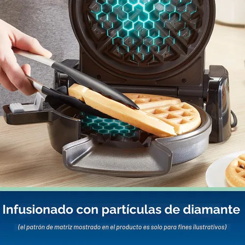 Vista 3 de Oster 2110002 DiamondForce - Máquina de gofres vertical, talla única, color metálico oscuro