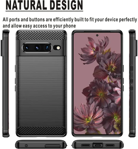 Vista 2 de Compatible con Google Pixel 7 Pro Funda protectora de goma TPU flexible de absorción de golpes para Google Pixel 7 Pro 2022 de 6.7 pulgadas