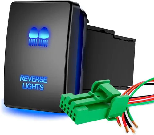 Vista 11 de Nilight Interruptor de botón pulsador para luces AUX 12V ENCENDIDO Apagado con kit de cable conector 1.28" x 0.87" de reemplazo para Toyota Sequoia