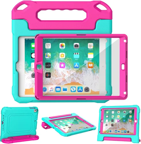 Vista 12 de YIHE - Funda infantil para iPad de 9.7 pulgadas con protector de pantalla, mango a prueba de golpes, funda convertible con soporte para iPad 9.7