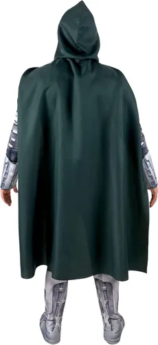 Vista 4 de Disfraz de Doctor Doom de Marvel para hombre, overol para adultos, capa con capucha y media máscara para Halloween, disfrazarse