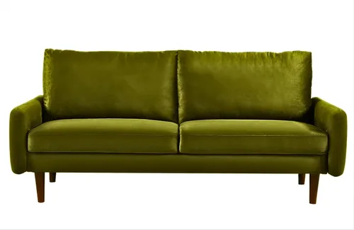 Vista 3 de Container Furniture Direct Kent - Sofá de terciopelo para salas de estar modernas y espacios compactos, cómodo sofá de 3 plazas, muebles de estudio