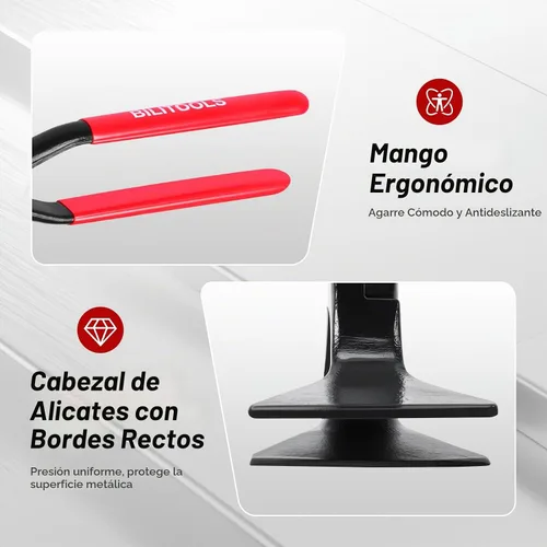 Vista 6 de BILITOOLS Juego de herramientas de costura de mano de 3 piezas para chapa de metal, juego de alicates de doblado de chapa de metal rectos
