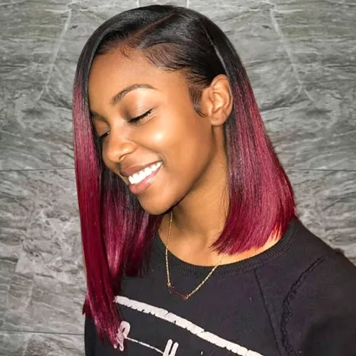 Vista 20 de Peluca Bob de pelo humano 13x4 encaje frontal HD estilo Bob corta y recta con parte lateral para mujeres negras, pelo humano prearrancado, sin De