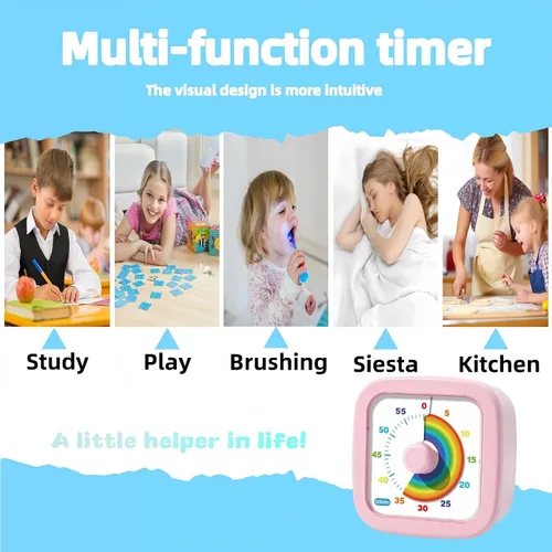Vista 5 de Temporizador visual de 60 minutos, temporizador de cuenta regresiva para niños y adultos, temporizadores de cocina para cocinar, temporizador