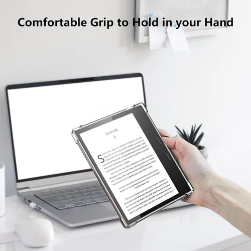 Vista 6 de Aircawin Funda transparente para Kindle Oasis de 7 pulgadas con protector de pantalla de vidrio templado, funda transparente para Kindle Oasis