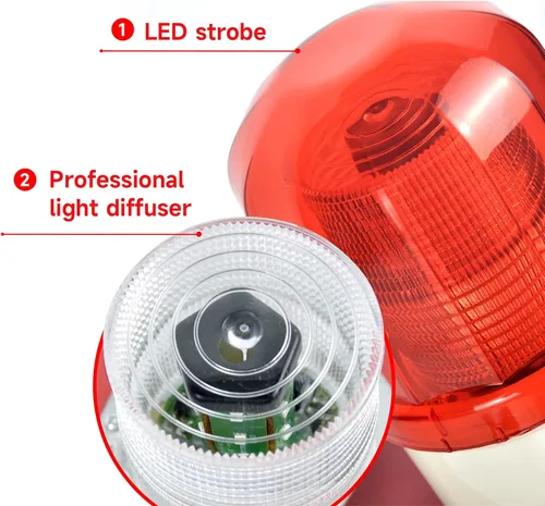 Vista 6 de Y DIANS Sirena de alarma temporizada al aire libre 130dB cuerno 45W emergencia impermeable seguridad industrial sirena luz con temporizador