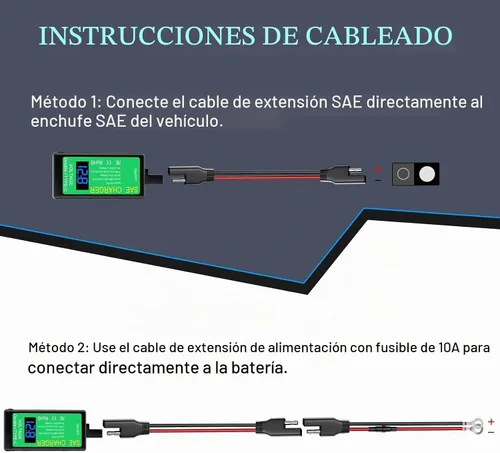 Vista 7 de YONHAN Cargador de teléfono USB para motocicleta de 4.8 A, adaptador SAE a USB con voltímetro e interruptor de encendido/apagado, carga rápida