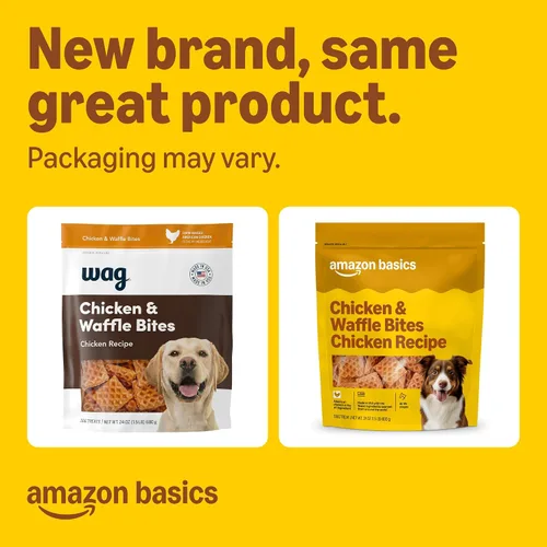 Vista 2 de Amazon Brand - Golosinas para perros Wag, bocados de pollo y waffle, 24 onzas resellables, paquete de 1