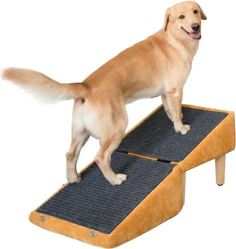 Vista 10 de Rampa para perros 3 en 1 con almacenamiento – Escaleras para mascotas para perros y gatos, suave para las articulaciones de mascotas mayores