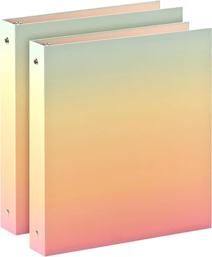 Vista 8 de SUIN Carpetas de 3 anillos de 1 pulgada con bolsillo, carpeta de lomo expandible de 1.2 pulgadas, 4 códigos de colores con cubierta de visión