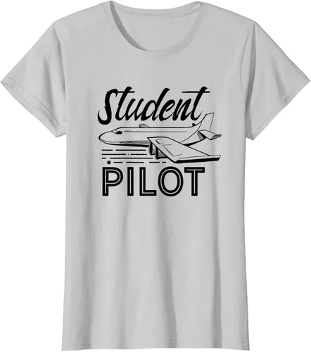 Vista 19 de Camiseta de aviación Aviador Aviador Student Pilot, Blanco