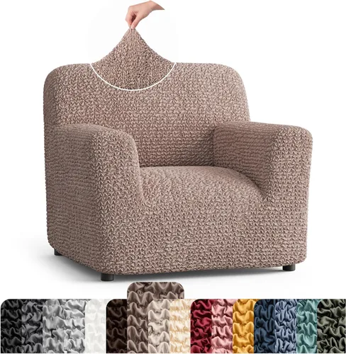 Vista 35 de PAULATO BY GA.I.CO. Funda para Silla - Funda para Sillón - Funda para Sillón - Funda de Tela Suave - Protector de Muebles Elegante de Ajuste Ceniza