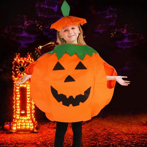 Vista 7 de MAGICLULU 1 juego de calabaza de Halloween, ropa de cosplay, farol, cara de disfraz para fiesta de Halloween
