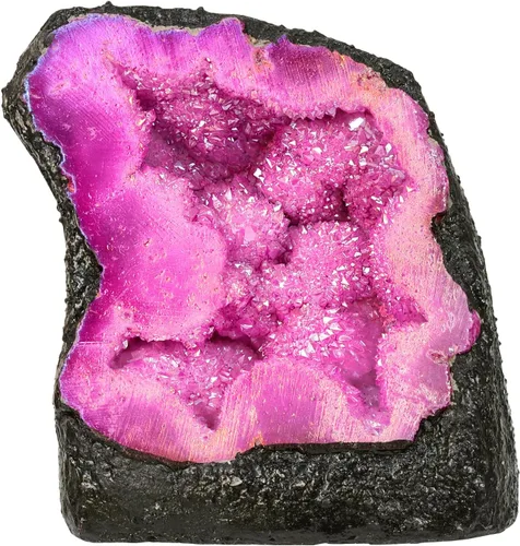 Vista 6 de Nupuyai Grupo de geoda de cristal de cuarzo con revestimiento de titanio irregular natural para Reiki Rock Crystal Mineral Espécimen para decoración