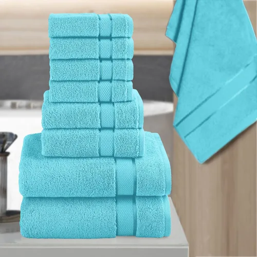 Vista 3 de Elegant Comfort Juego de 8 toallas de algodón de alta calidad, incluye 4 toallas pequeñas, 2 toallas de mano y 2 toallas de baño, 100% algodón