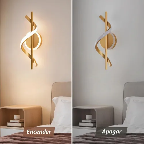 Vista 6 de EIDISUNY Apliques LED de pared para interiores, luces LED de montaje en pared de 12 W, lámpara de pared moderna en espiral, lámpara de pared de 3000