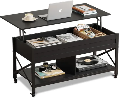 Vista 11 de WLIVE Mesa auxiliar plegable, moderna y portátil, pequeña, no necesita montaje, para sala de estar, hogar, espacio pequeño, color marrón rústico