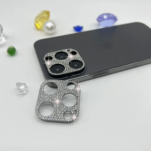 Vista 7 de Paquete de 2 protectores de lente de cámara compatibles con iPhone 16/16Plus, protector de lente de cámara con purpurina 3D