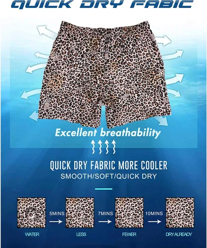 Vista 4 de Traje de baño para hombre corto de secado rápido con forro de malla, tendencia de moda Turnks
