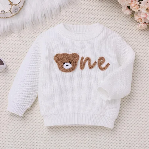 Vista 107 de Suéter de primer cumpleaños para bebés y niñas de un año de edad, sesión de fotos, otoño e invierno