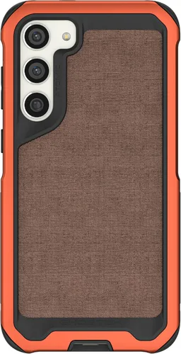 Vista 102 de Ghostek Atomic - Funda delgada para Galaxy Z Flip 4, parte trasera de aramida con parachoques de aluminio rojo, funda protectora de doble capa a