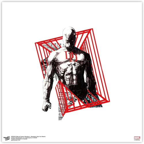 Vista 9 de Trends International Gallery Pops Marvel Comics Daredevil - Póster geométrico de tinta de diablo, arte de pared, 12.00 x 12.00 pulgadas, versión