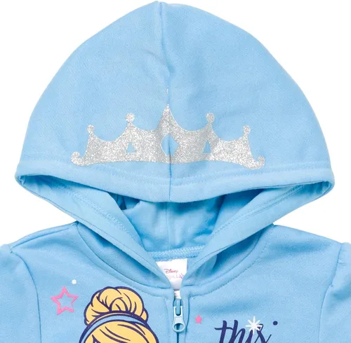 Vista 3 de Disney Princess Moana Ariel Cinderella Belle - Sudadera con capucha y cremallera para bebé a niño grande
