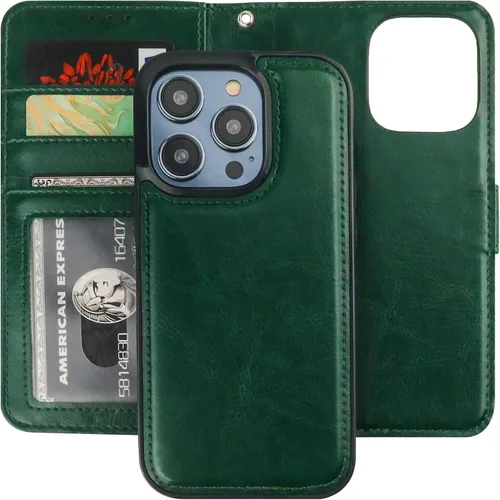 Vista 16 de Bocasal - Funda tipo cartera desmontable para iPhone 14 Pro, color negro