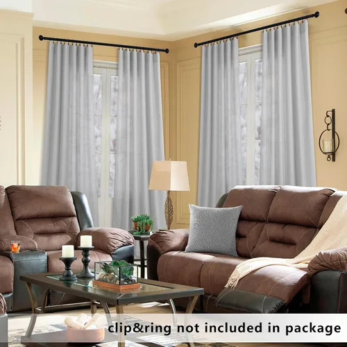 Vista 71 de KOUFALL Juego de 2 cortinas de puerta francesa, cortinas de lino para puerta/ventana, cortina transparente boho para cristal lateral delantero