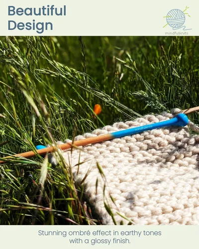 Vista 5 de mindfulknits Agujas de tejer de madera de haya rectas de primera calidad, tamaño 4 de EE. UU., 0.138 in - 13.8 in de longitud, juego de agujas