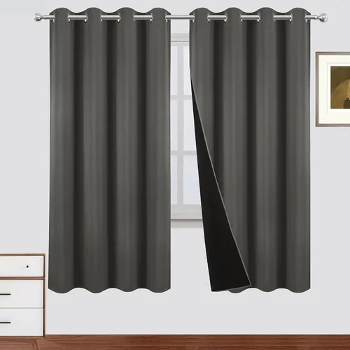 Vista 47 de LEMOMO Cortinas 100% opacas de 38 x 54 pulgadas, 2 paneles de oscurecimiento con aislamiento térmico para dormitorio