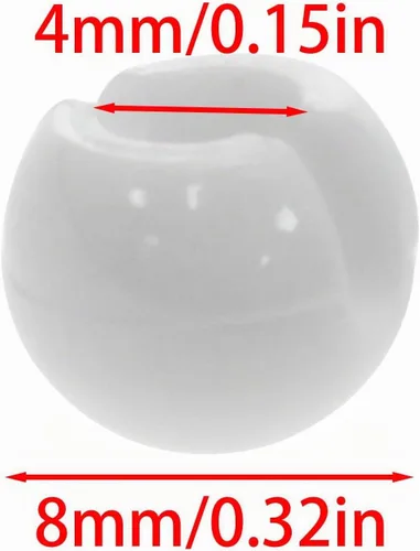 Vista 4 de 24 piezas de topes de cadena de cuentas para cadenas de cuentas, persianas de cadena, accesorios de cuentas, color blanco