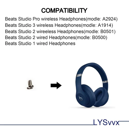 Vista 2 de 24 tornillos de diadema Studio 3, piezas de repuesto para auriculares Beats Studio Pro/3/2/1 (plateado)