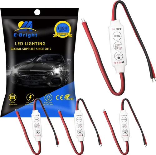 Vista 7 de YM E-Bright Interruptor de atenuación LED en línea, mini flash estroboscópico intermitente, controlador de módulo regulable para tira de luces LED
