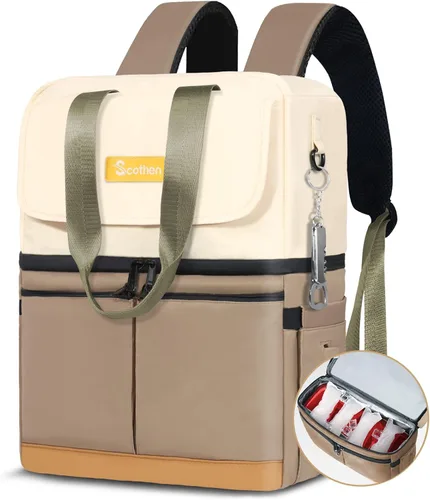 Vista 19 de Scothen Mochila Enfriadora con Doble Cubierta y 12 Paquetes de Hielo - Mantiene 36 Latas Frías por Hasta 24 Horas - Mochila Enfriadora Aislada