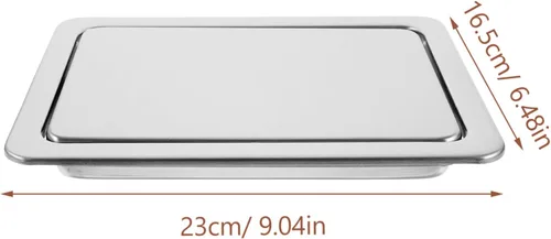 Vista 6 de Zerodeko Tapa de cubo de basura de acero inoxidable para encimera, tapa de cubo de basura de cocina plateada